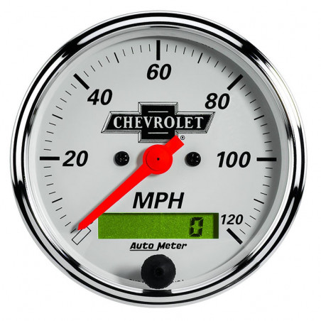 AutoMeter 3-1/8in. Speedometer, 0-120 MPH, Chevy Vintage