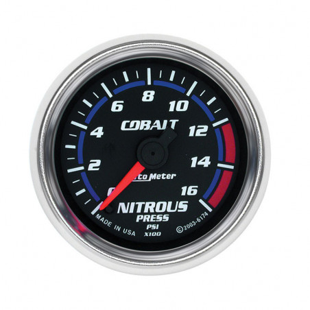 AutoMeter 2-1/16in. Nitrous Pressure Gauge, 0- PSI, Cobalt