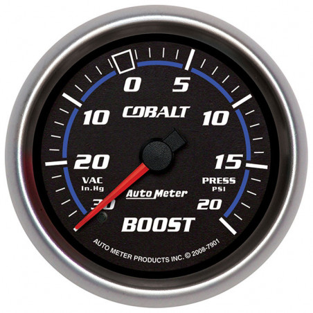 AutoMeter 2-5/8in. Boost/Vacuum Gauge, 30 In Hg/20 PSI, Cobalt