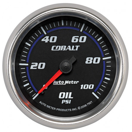 AutoMeter 2-5/8in. Oil Pressure Gauge, 0-100 PSI, Mechanical, Cobalt