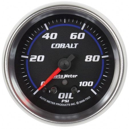 AutoMeter 2-5/8in. Oil Pressure Gauge, 0-100 PSI, Cobalt