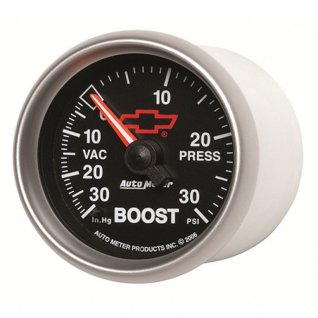 AutoMeter 2-1/16in. Boost/Vacuum Gauge, 30 In Hg/30 PSI, Mechanical, GM Black