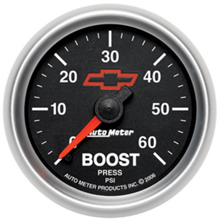 AutoMeter 2-1/16in. Boost Gauge, 0-60 PSI, GM Black