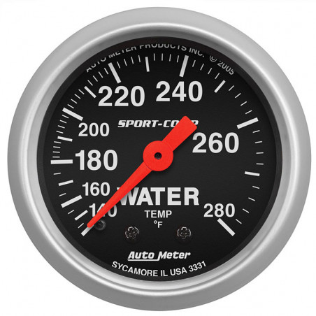 AutoMeter 2-1/16in. Water Temperature Gauge, 140-280F, Sport-Comp