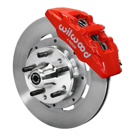 Wilwood Forged Dynapro 6 Big Front Brake Kit, Red Calipers, Plain Rotors