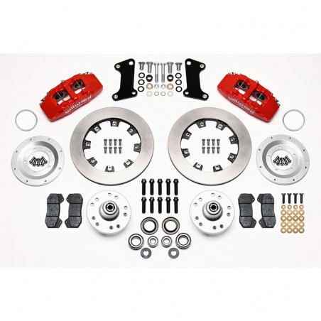 Wilwood Forged Dynapro 6 Big Front Brake Kit, Red Calipers, Plain Rotors