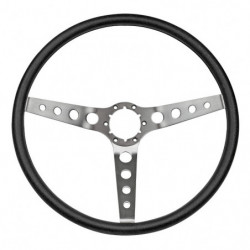 Black Comfort Grip Sport Steering Wheel Silver Spokes With Holes