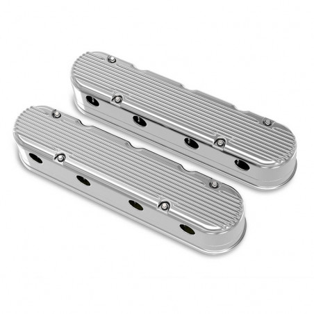 Holley Finned LS Valve Covers, Polished