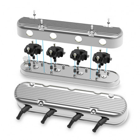 Holley Finned LS Valve Covers, Polished