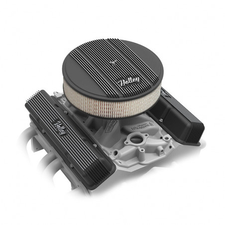 Holley Vintage Series 14 Inch Air Cleaner, Satin Black, 3in Paper Element