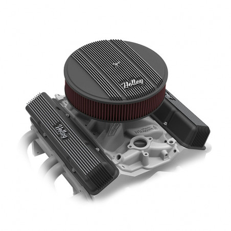 Holley Vintage Series 14 Inch Air Cleaner, Satin Black, 3in Premium Element