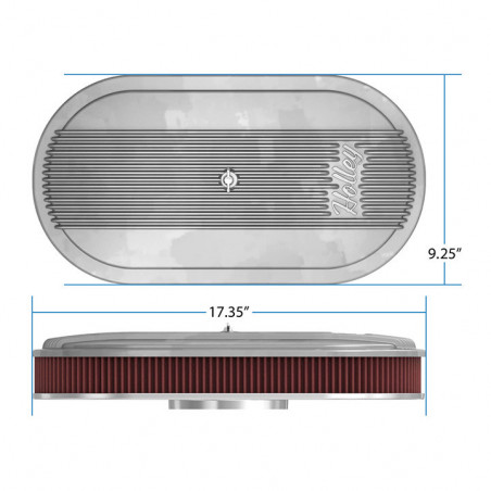 Holley Vintage Series Oval Air Cleaner, Natural, 4in Premium Element