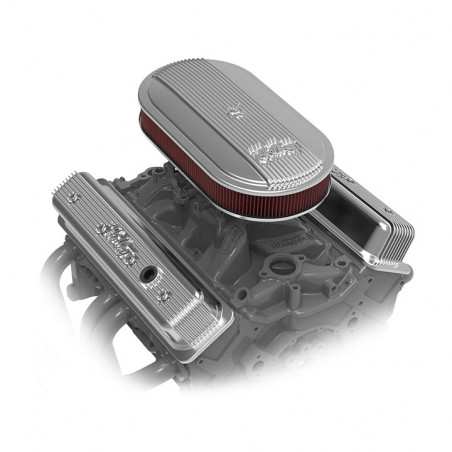 Holley Vintage Series Oval Air Cleaner, Polished, 4in Premium Element