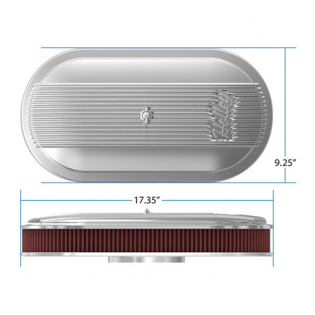 Holley Vintage Series Oval Air Cleaner, Polished, 4in Premium Element