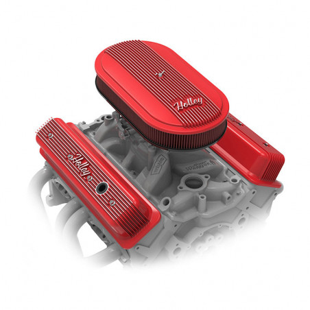 Holley Vintage Series Oval Air Cleaner, Gloss Red, 4in Premium Element