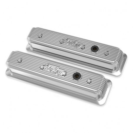 Holley Vintage Series Valve Covers, Polished, Center Bolt SBC
