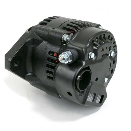 Denso Style 90 Amp Mini Alternator, V-Belt Pulley, Black Finish