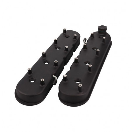 Cast Aluminum LS Valve Covers with Coil Mounts, Black Finish