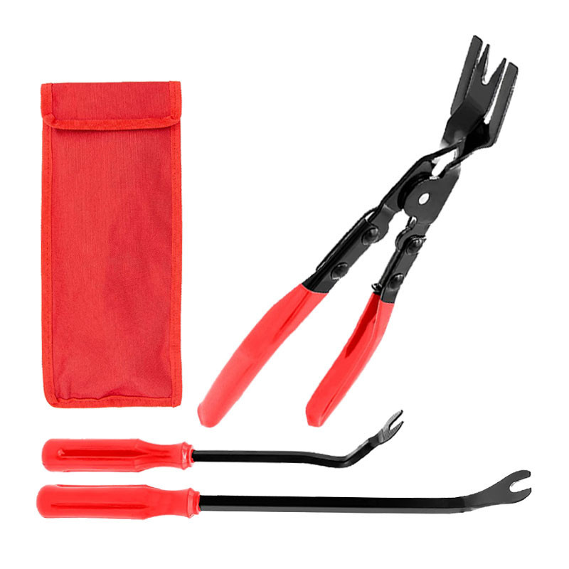 2-Piece Car Trim Removal Tool Set | Upholstery Door Panel Pliers With Pouch | Woodzdon