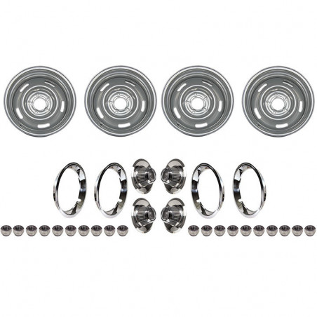 Rally Wheel Kit 15 X 7 Kit With Motor Division Turbine Style Caps
