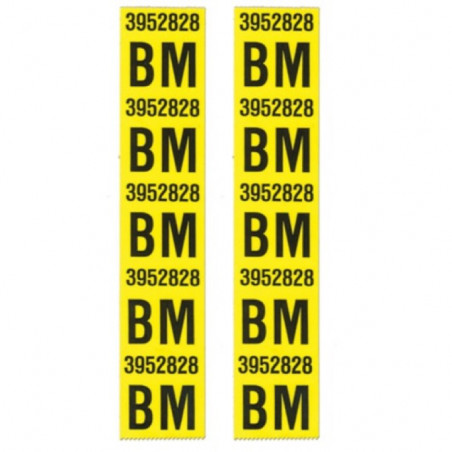 Big Block SS396 Standard Rear Coil Spring Decals, Code BM