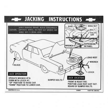 Trunk Jacking Instructions Decal