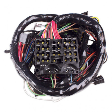 Classic Auto Fuse Series Dash Harness With Round Gauges, Warning Lights