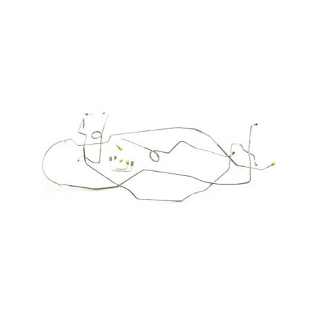 Front Power Disc Brake Line Kit, Stainless Steel