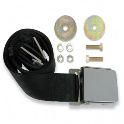 Chrome Lift Latch Lap Seat Belt All Black