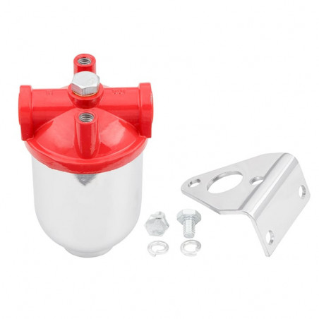 Chevy Small Red Top Chrome Fuel Filter With High Capacity Element