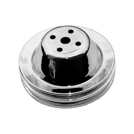 Chevy Small Block Chrome Water Pump Pulley Double Groove For Short Pump