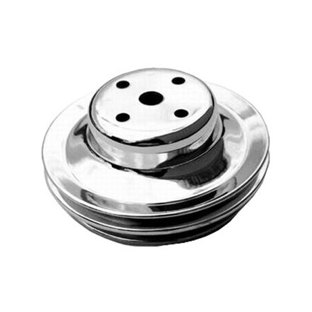 Chevy Big Block Chrome Water Pump Pulley Double Groove For Long Pump