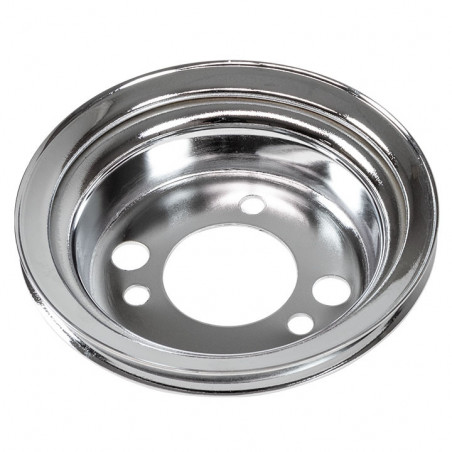 Chevy Big Block Crank Pulley Single Groove Chrome Plated Steel For Short Pump