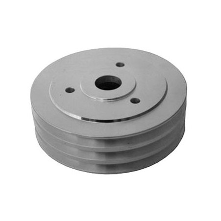 Chevy Big Block Crank Pulley Triple Groove Satin Aluminum For Short Pump