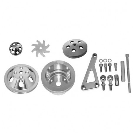 Chevy Small Block Single Groove Water Pump Pulley And Bracket Kit For Long Pump