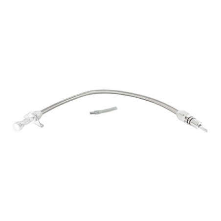 GM TH350 TH400 Chrome Dipstick And Braided Tube firewall Mount 29 Inch