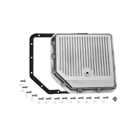 Chevy TH350 Polished Finned Transmission Pan Stock Depth