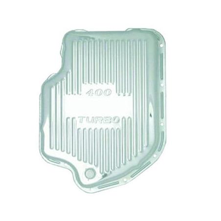 Chevy TH400 Chrome Finned Transmission Pan 4 Inches Deep 2.5 Extra Quarts