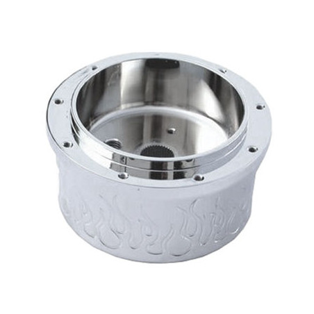 Chrome Plated Aluminum Steering Column Hub Adapter With Flames