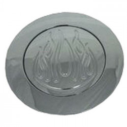Chrome Plated Aluminum Horn Button Featuring Ball Milled Flames Fits GM 67-Up 4-5/8 Diameter