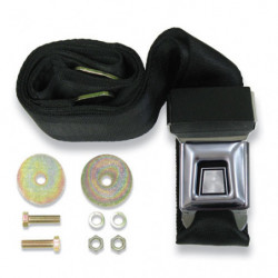 Starburst Push Button Lap Seat Belt All Black