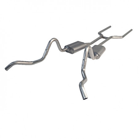 Flowmaster American Thunder Exhaust System, 2.5 Inch, Stainless, Dual Side Exit