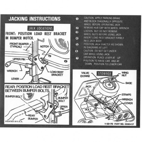 Trunk Jacking Instructions Decal With Space Saver