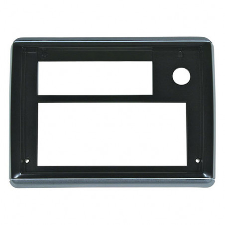Radio Face Plate, Dark Gray With Silver Trim