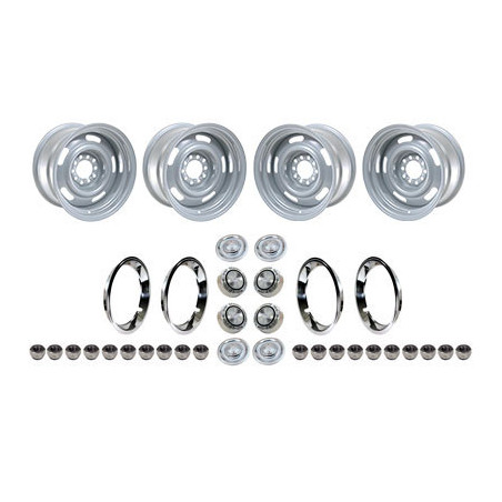 Rally Wheel Kit 14 X 6 With Disc Brakes Flat Caps With Factory Disc Br