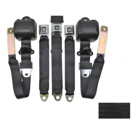 Seat Belt Kit, Front, Bench, Black