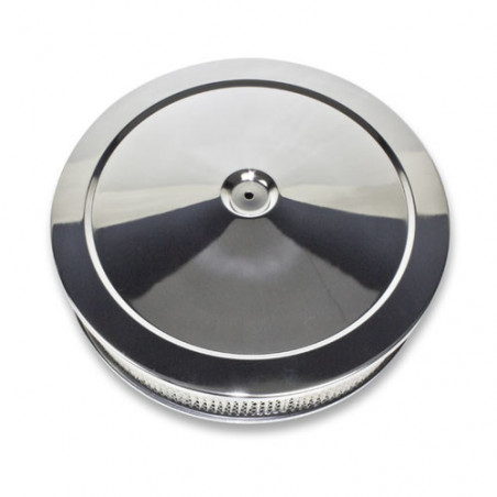 14 X 3 Muscle Car Style Chrome Air Cleaner Set, Paper Element, Recessed Base