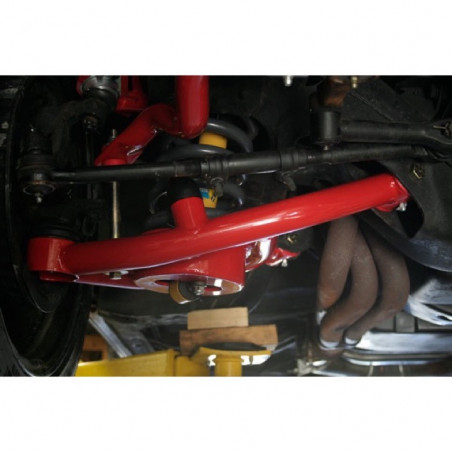 GM A-Body UMI Front A-Arm Kit, 0.5 Inch Taller Upper Ball Joints, All Delrin Bushings, Red