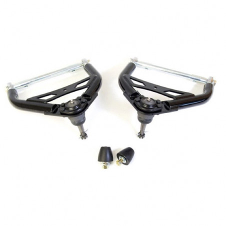 GM A-body UMI Tubular Front Upper A-Arms, Adjustable, 0.9 Inch Taller Ball Joints, Black