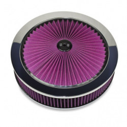 14 X 3 Inch Round Air Cleaner Set – Chrome Top With Blue Recessed Washable Filter – OE Quality